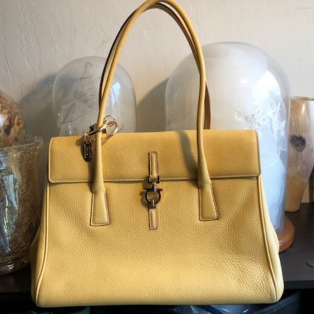 Salvatore Ferragamo Gancio Gancini Leather Satchel